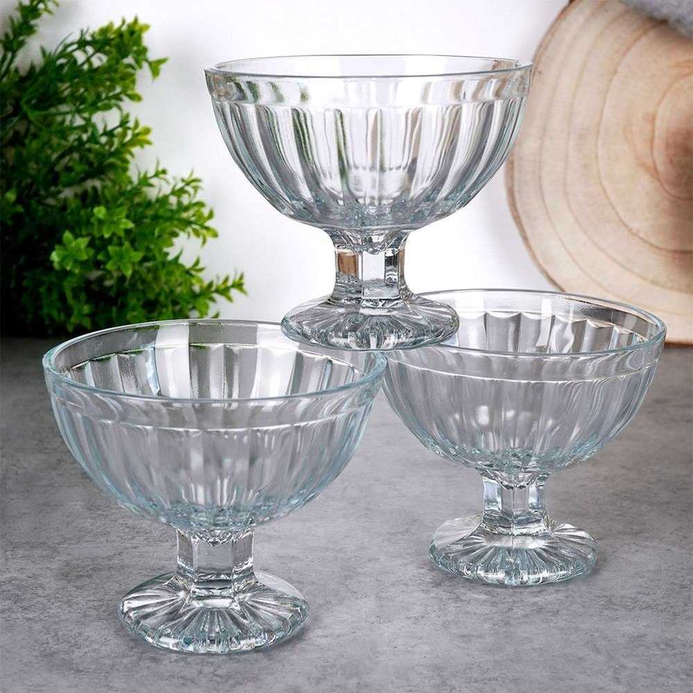 Stikliniai ledų puodeliai 180 ml 3 vnt.