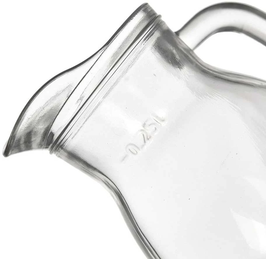 Stiklinis ąsotis gėrimams su rankena 250 ml