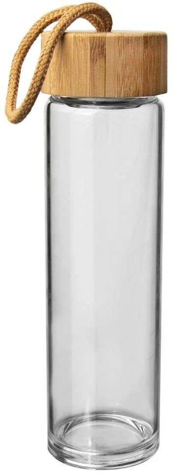 Gertuvė Stiklinis butelis su plieniniu sieteliu, vandens butelis, sultys, limonadas, kavos tirščių filtras, vaisiai, 450 ml