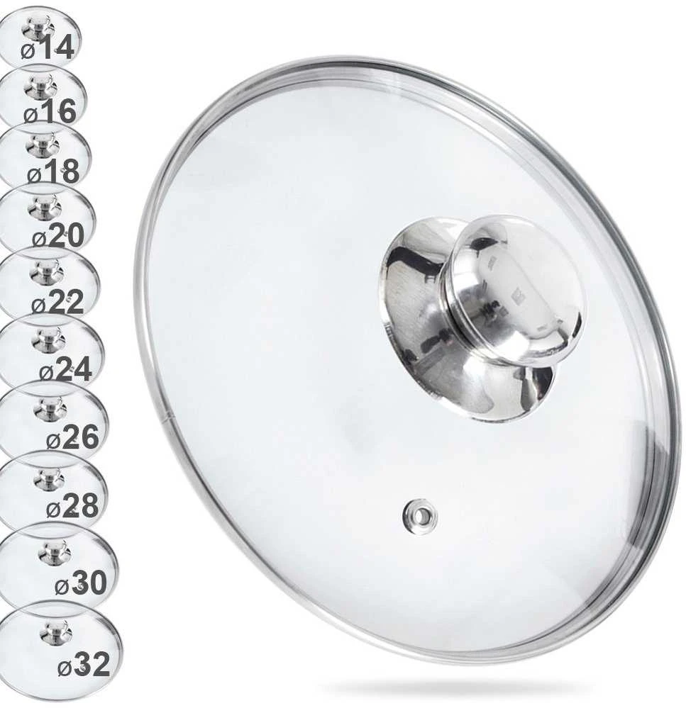 Stiklinis dangtis 18 cm puodui ir keptuvei