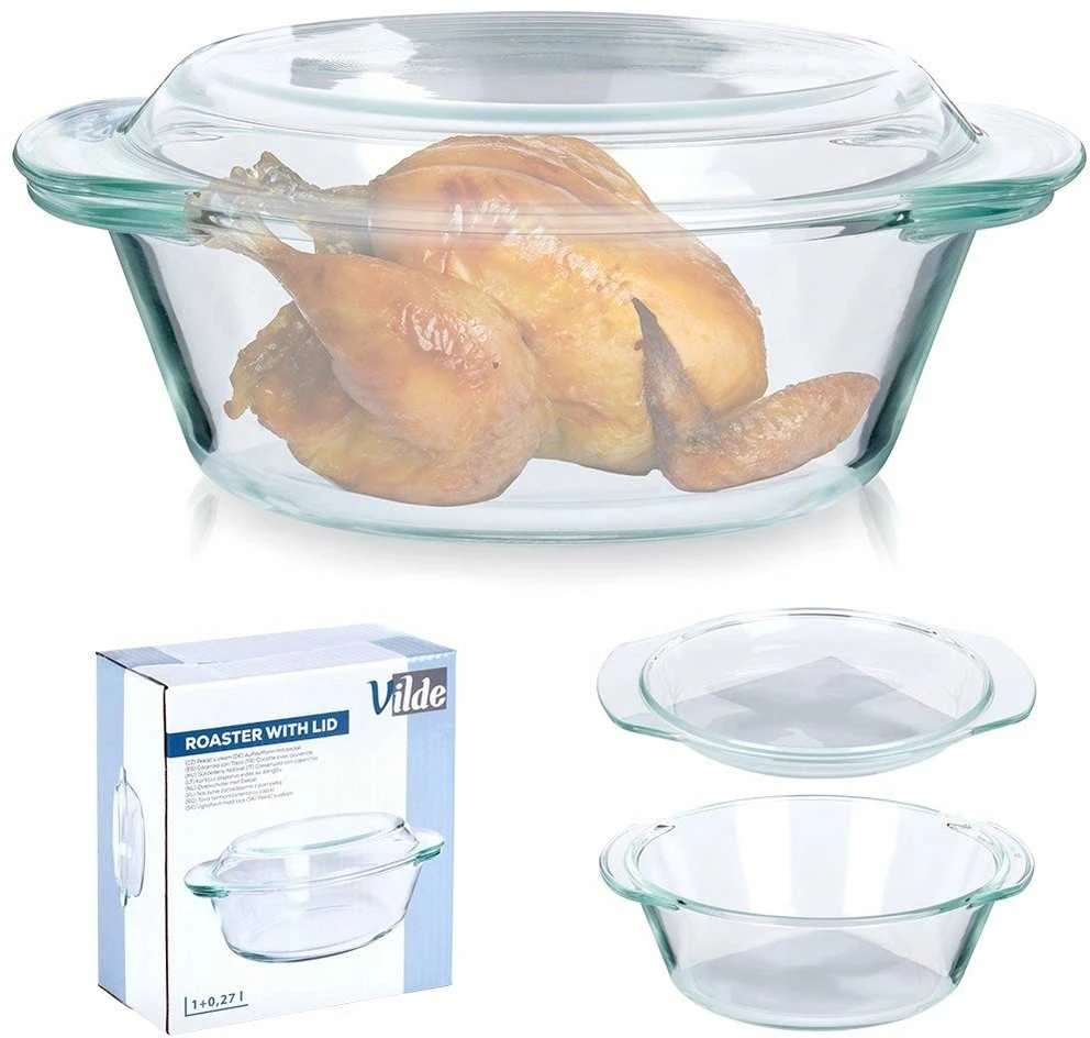 Stiklinis orkaitės indas su dangčiu 1 l + 270 ml