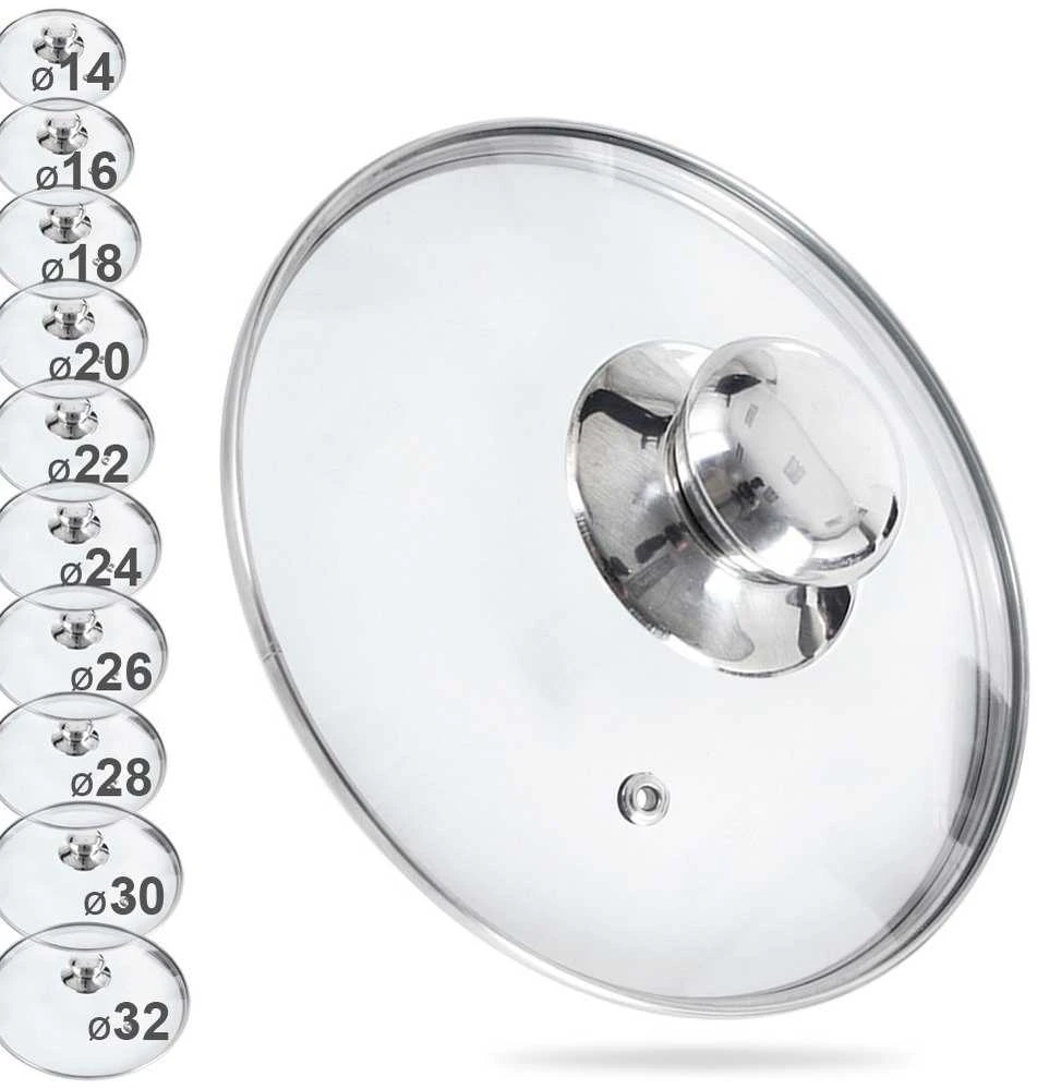 Stiklinis puodo ir keptuvės dangtis 14 cm
