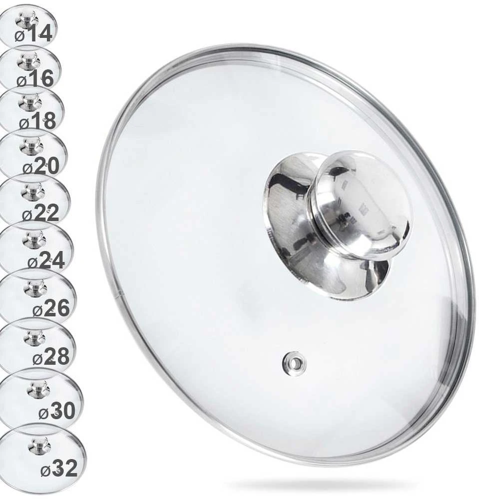 Stiklinis puodo ir keptuvės dangtis 16 cm