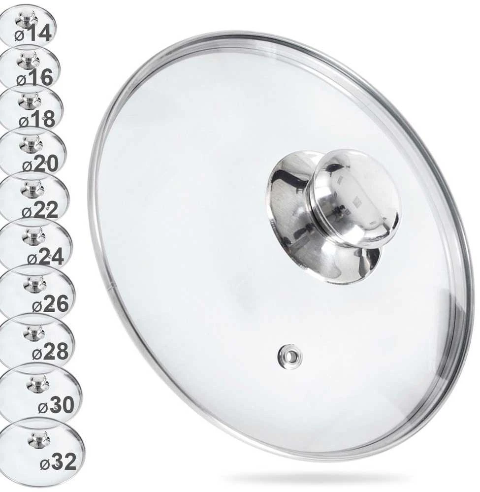 Stiklinis puodo ir keptuvės dangtis 22 cm