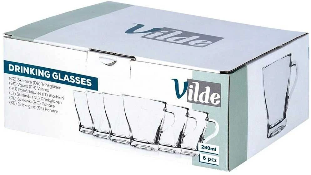 Stiklinių rinkinys, Puodeliai gėrimams, Sultys, Vanduo, VILDE, 280 ml, 6 vnt.