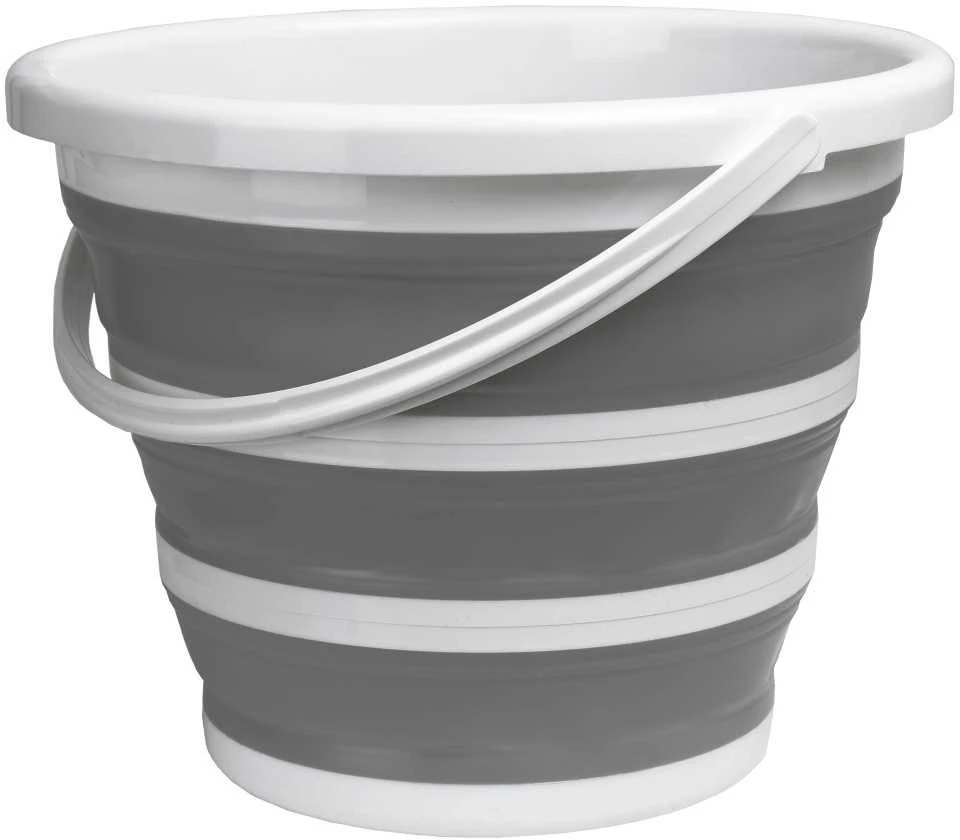 Sulankstomas kibiras 32cm baltas ir pilkas Asmar 10 litrų kompaktiškas