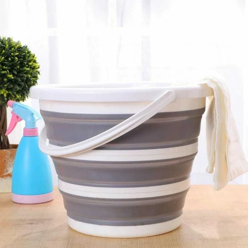 Sulankstomas kibiras 32cm baltas ir pilkas Asmar 10 litrų kompaktiškas