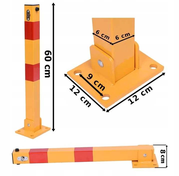 Sulankstomas parkavimo stulpas 60 cm su rakteliais