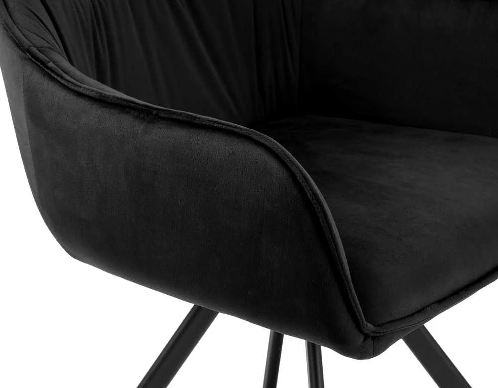 SYDNEY VELVET juodo aksomo kėdė