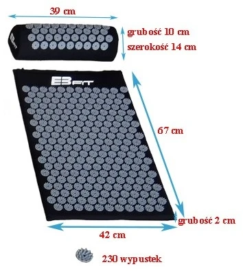 TAKUPRŪRAS IR MASAŽINIS KILIMAS SU PAGALVE 67X42X2CM EB FIT