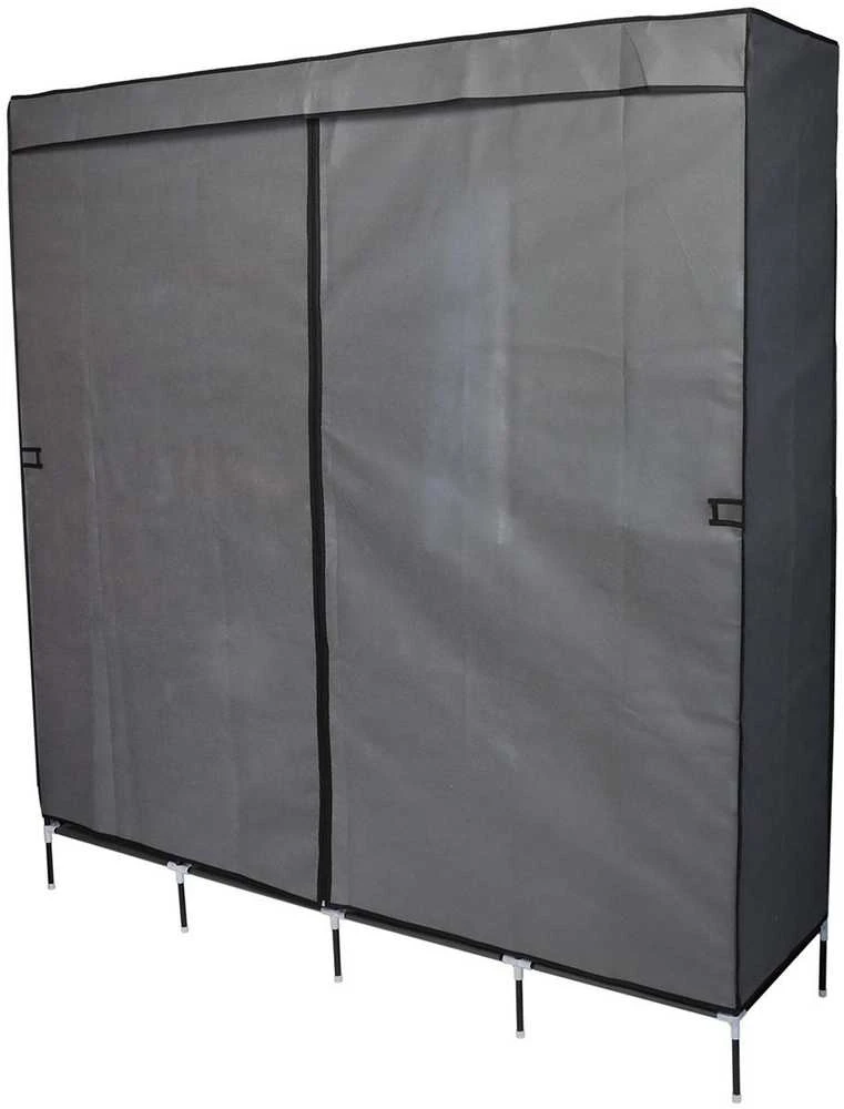 TEKSTILĖ SPINTA 168x45x172CM TAMSIAI PILKA