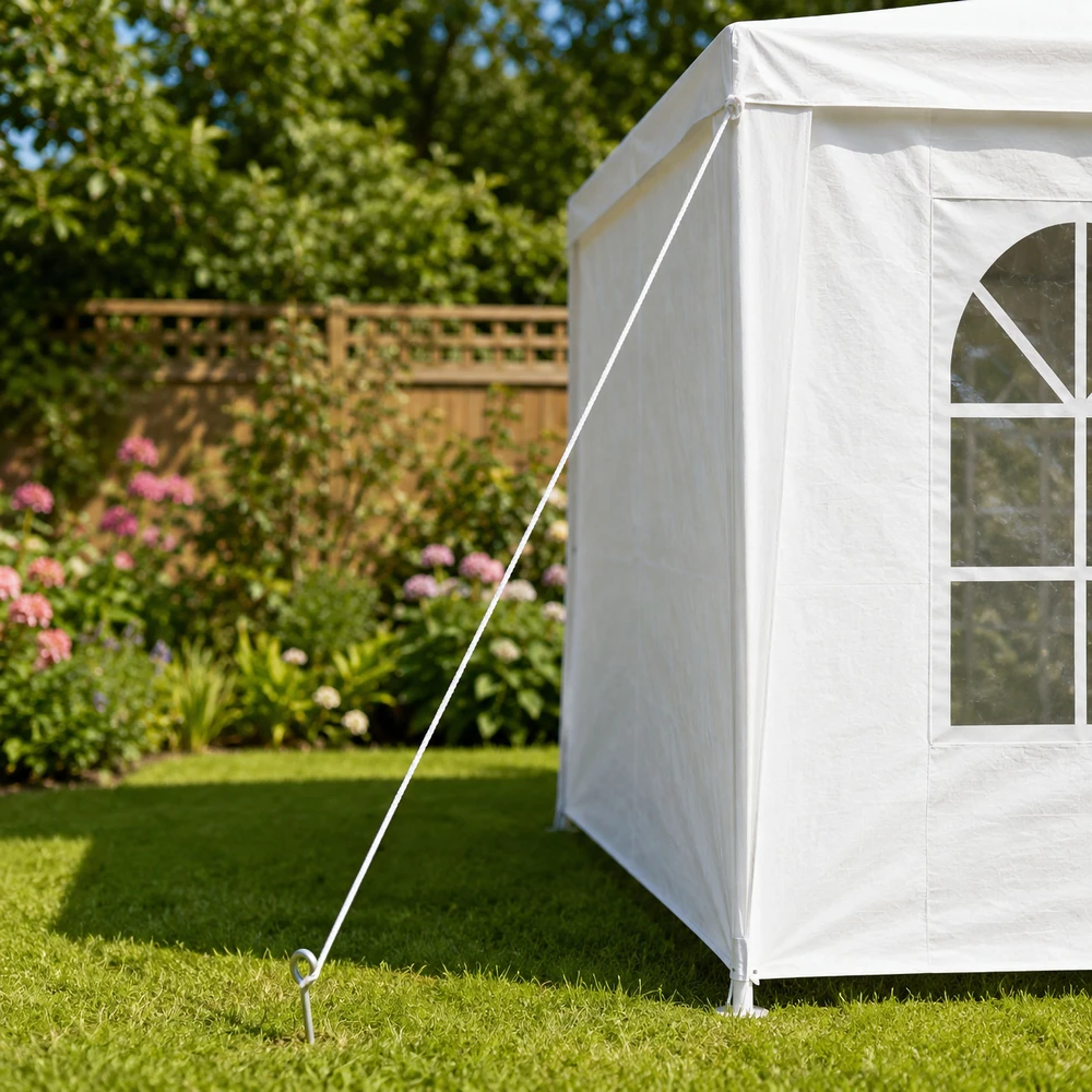 TENO baltas sodo paviljonas su langais 3x3 m
