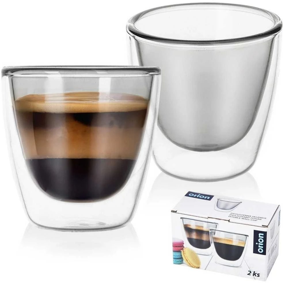Terminės stiklinės su dviguba sienele espreso kavai DOUBLE 90 ml 2 vnt.