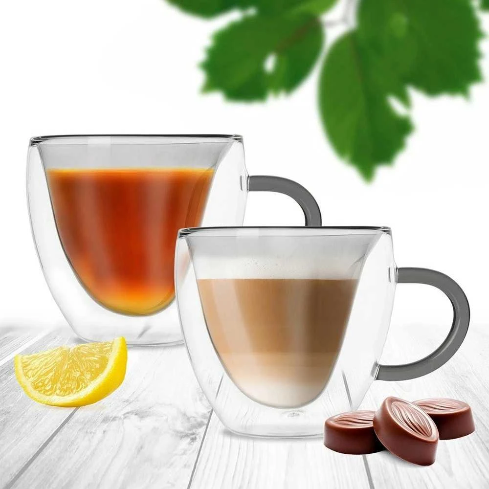 Terminės stiklinės su dviguba sienele kavai ir arbatai DOUBLE 280 ml 2 vnt.