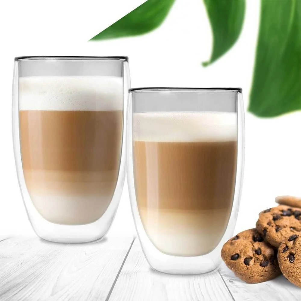 Termo stiklinės su dviguba sienele kavai latte DOUBLE 460 ml 2 vnt.
