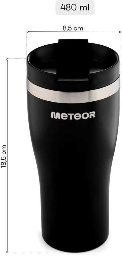 Termopuodelis Meteor atidaromas juodos spalvos