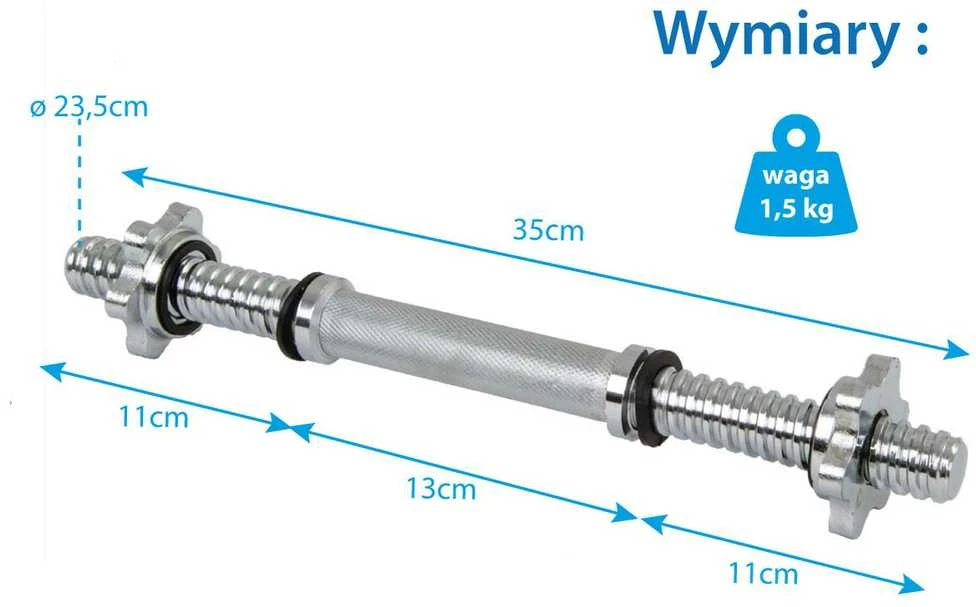TIESUS TRUMPAS KAKLAS 35 cm SU spaustukais, SKERSMENS 25 mm EB FIT