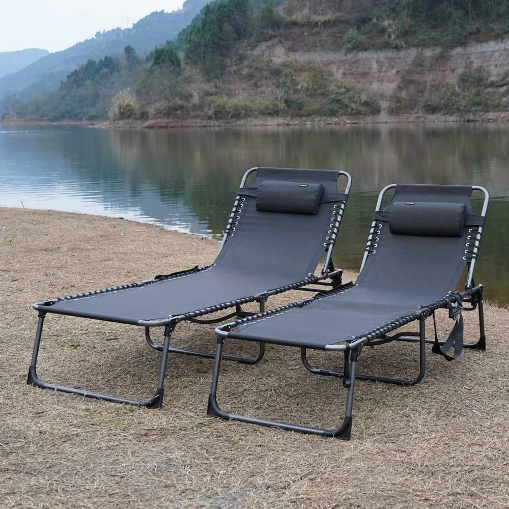 Turistinis sulankstomas paplūdimio šezlongas KING CAMP Bavaria 200 x 68 cm