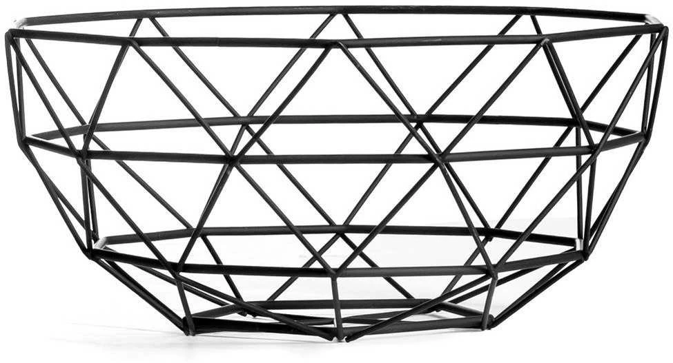 Vaisių ir daržovių krepšelis geometrinis metalinis juodas krepšinio lėkštės dubuo