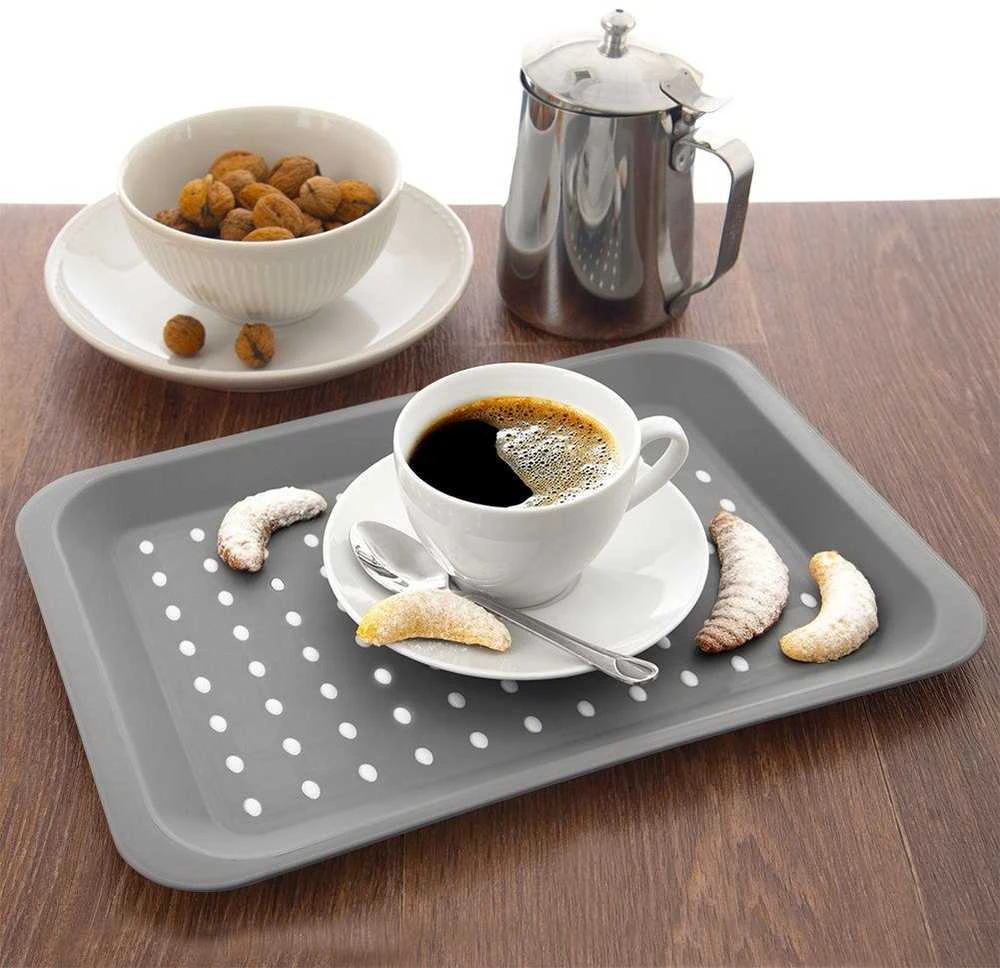 Virtuvės serviravimo padėklas pilkas 33x23 cm