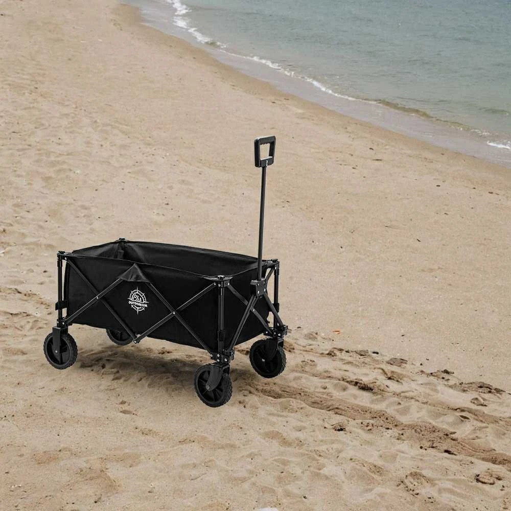 WAGEN sulankstomas paplūdimio sodo vežimėlis, juodas
