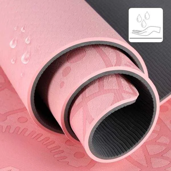 YM10 TPE YOGA MAT ŠVIESI RAUDŽIAS HMS