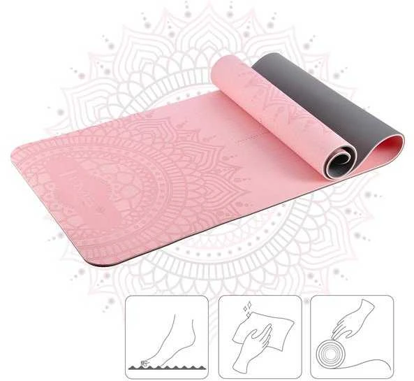 YM10 TPE YOGA MAT ŠVIESI RAUDŽIAS HMS