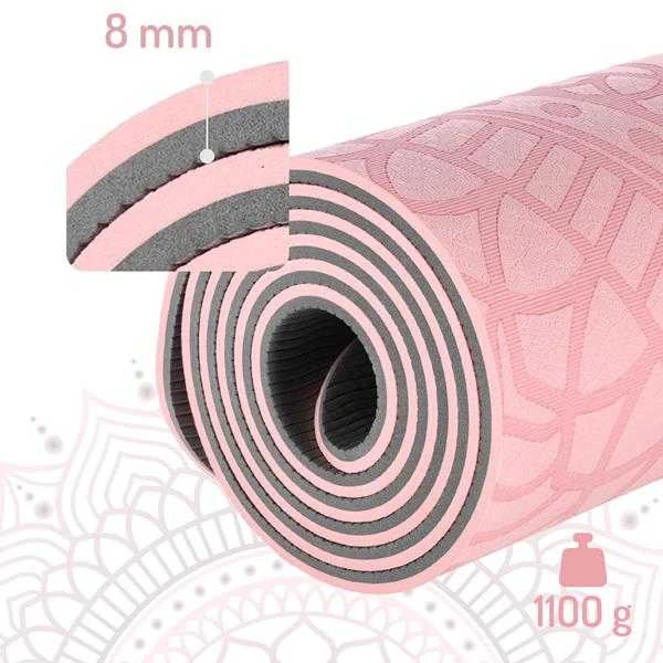 YM10 TPE YOGA MAT ŠVIESI RAUDŽIAS HMS