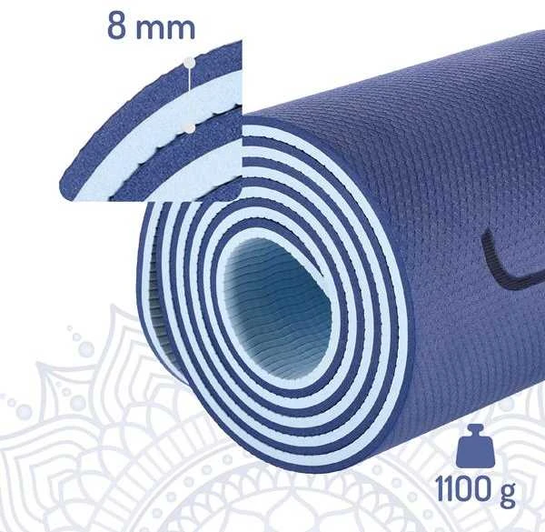YM10 TPE YOGA MAT TAMSIAI MĖLYNAS HMS