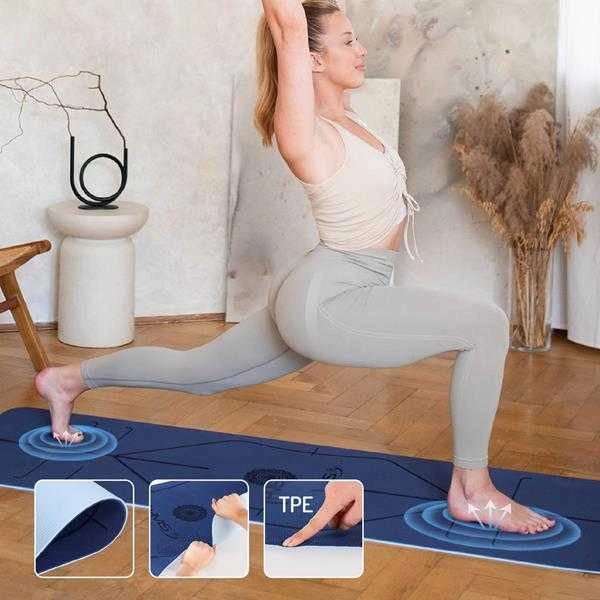 YM10 TPE YOGA MAT TAMSIAI MĖLYNAS HMS