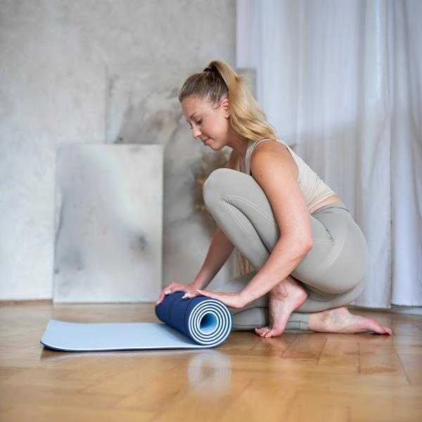 YM10 TPE YOGA MAT TAMSIAI MĖLYNAS HMS