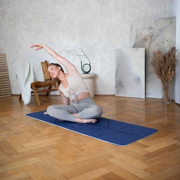 YM10 TPE YOGA MAT TAMSIAI MĖLYNAS HMS