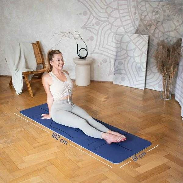 YM10 TPE YOGA MAT TAMSIAI MĖLYNAS HMS