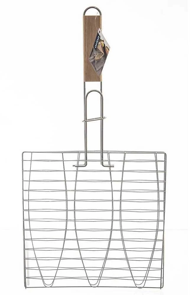 Žuvies grilio grotelės metalinės 28x55,5 cm