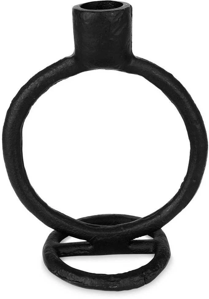 Žvakidė ilgai žvakei, aliuminio, juoda, 15 cm