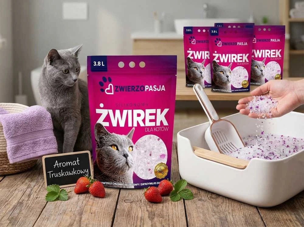 ZWIERZOPASJA silikoninis kačių kraiko rinkinys 8 x 3,8 L