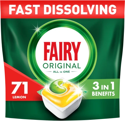 Indaplovių tabletės Fairy Platinum All In One Lemon, 71 vnt., citrinų kvapo