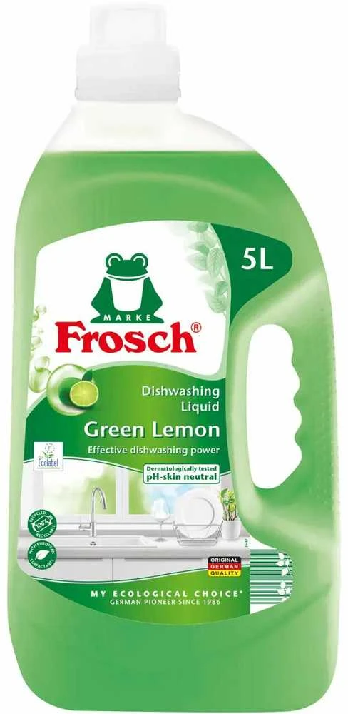 Indų plovimo priemonė FROSCH, citrinos kvapo, 5000 ml