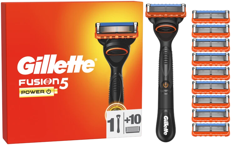 Skustuvas vyrams Gillette Fusion5 Power + 10 skutimosi galvučių