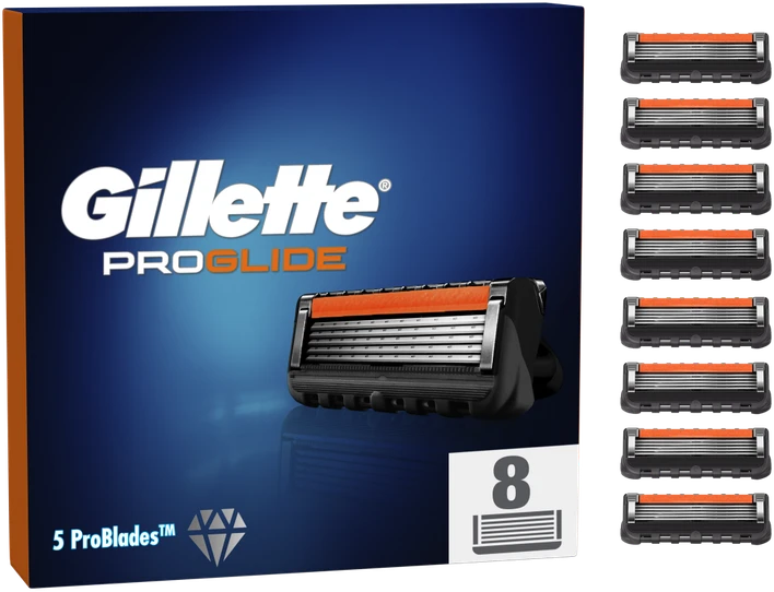 Gillette ProGlide Skustuvo Vyrams Galvutės, 8 vnt