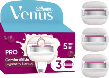 Gillette Venus ComfortGlide Sugarberry Miami Skustuvo Galvutės, 3 vnt.