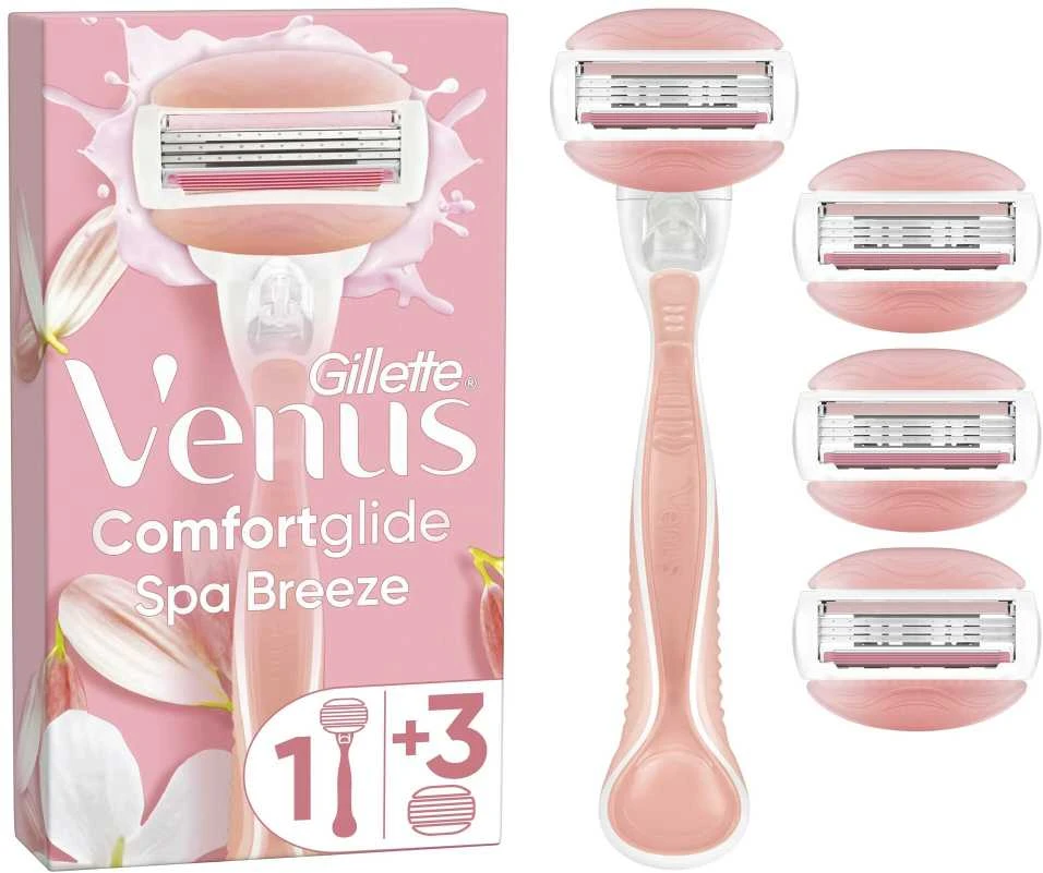 Gillette Venus ComfortGlide Spa Breeze Skustuvas + Keičiamas Peiliukas 4 vnt