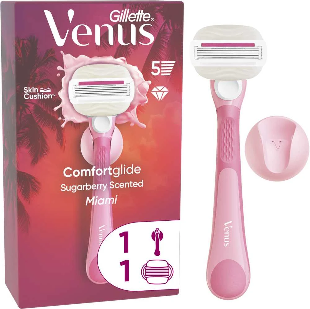 Barzdaskutė Gillette Venus ComfortGlide Sugarberry Miami Skustuvas + Galvutė 1 vnt.