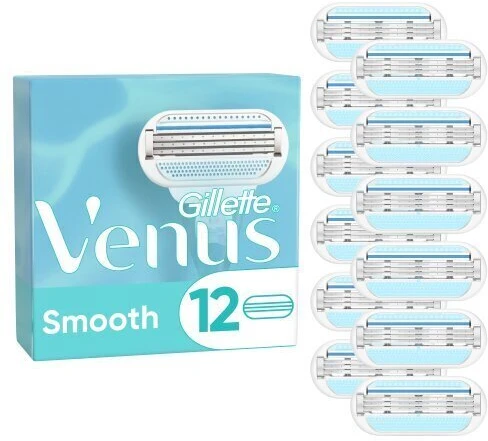 Gillette Venus Smooth Skustuvo Keičiamos Galvutės, 12 vnt.