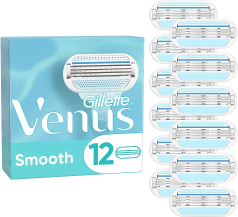Gillette Venus Smooth Skustuvo Keičiamos Galvutės, 12 vnt.