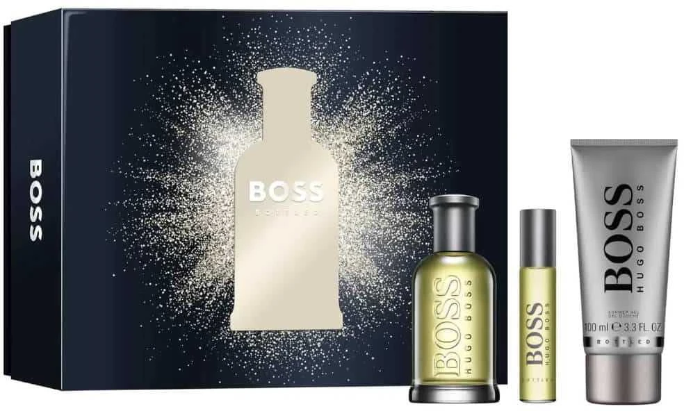 Hugo Boss BOSS Bottled rinkinys vyrams (EDT, 100 ml + EDT, 10 ml + dušo želė, 100 ml)