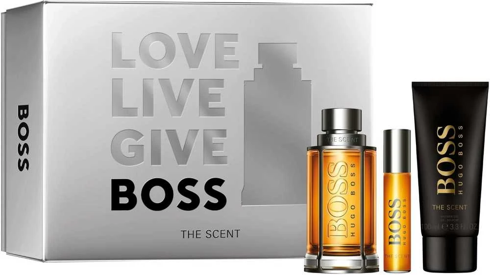 HUGO BOSS BOSS The Scent rinkinys vyrams (EDT, 100 ml + EDT, 10 ml + dušo želė, 100 ml)