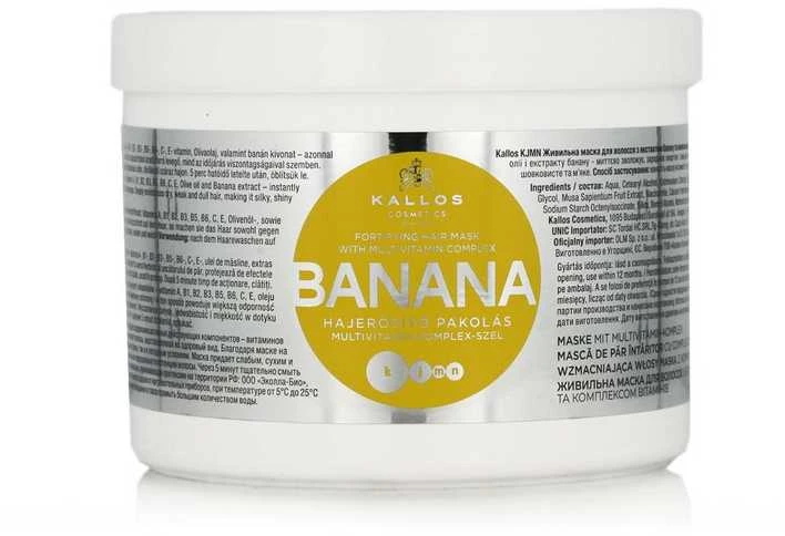 Kallos Cosmetics Banana plaukų kaukė, 500 ml