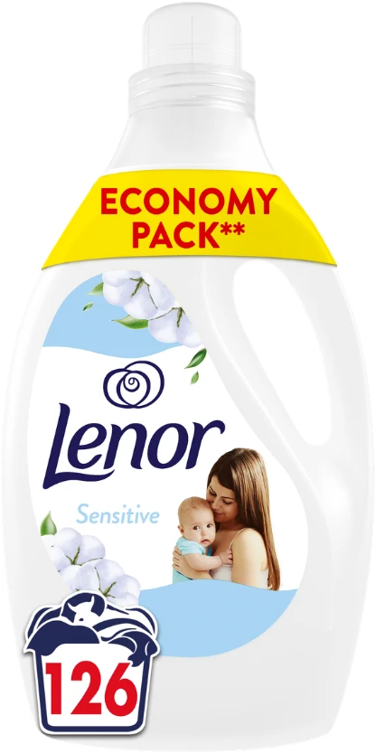 LENOR Audinių Minkštiklis Sensitive Cotton Fresh 2.65 Ll (126 Skalbimai)