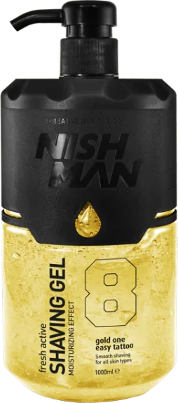 Nishman skutimosi gelis 8 Fresh Active Gold One Easy Tattoo 1000ml